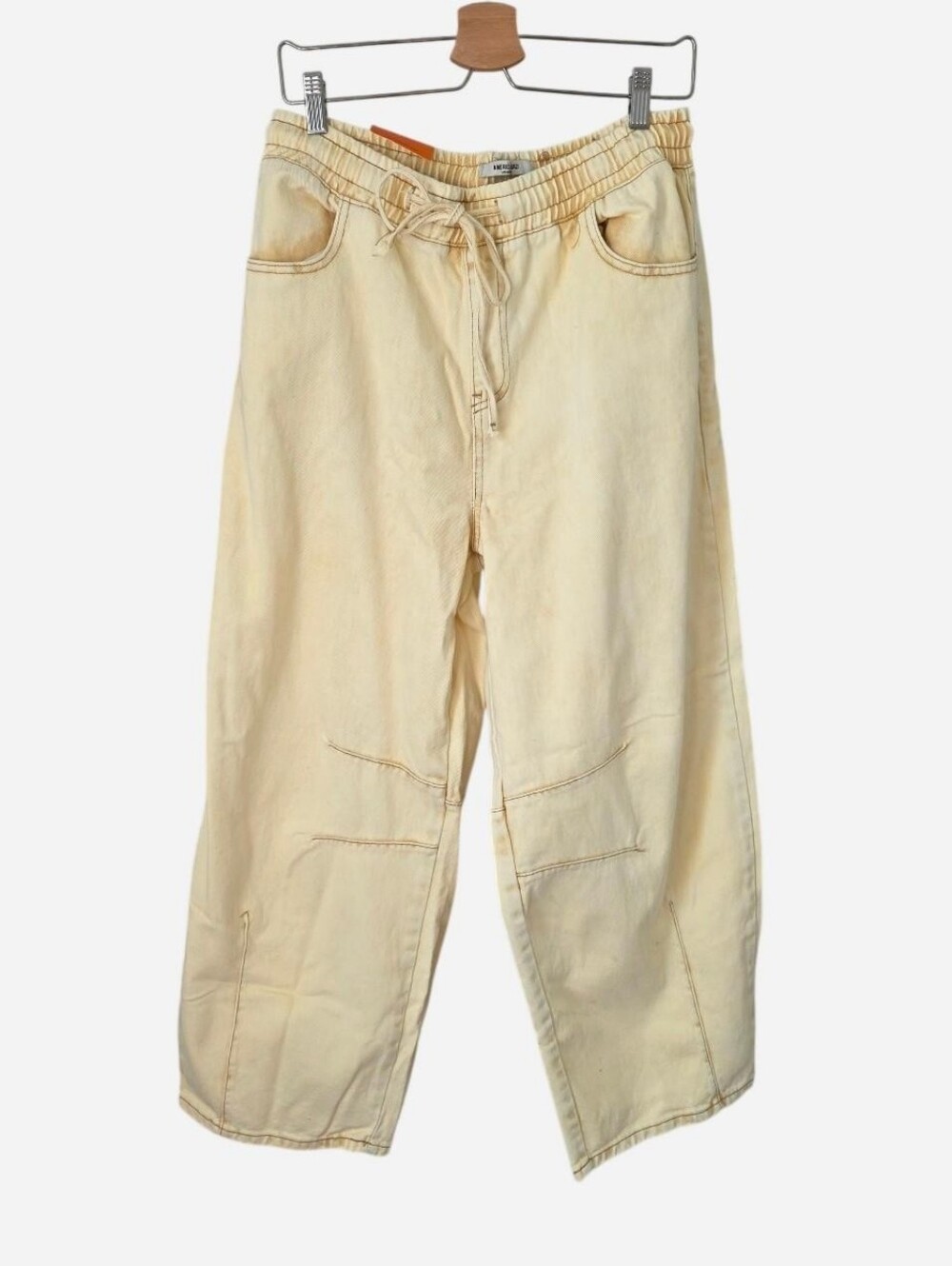 American Bazi Wide-Leg Jeans in Cream